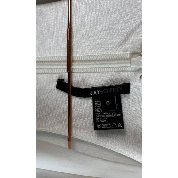 Jay Godfrey Kit Midi Dress Deep V Neck Racerback Front Slit White Size 6 - Picture 6 of 8